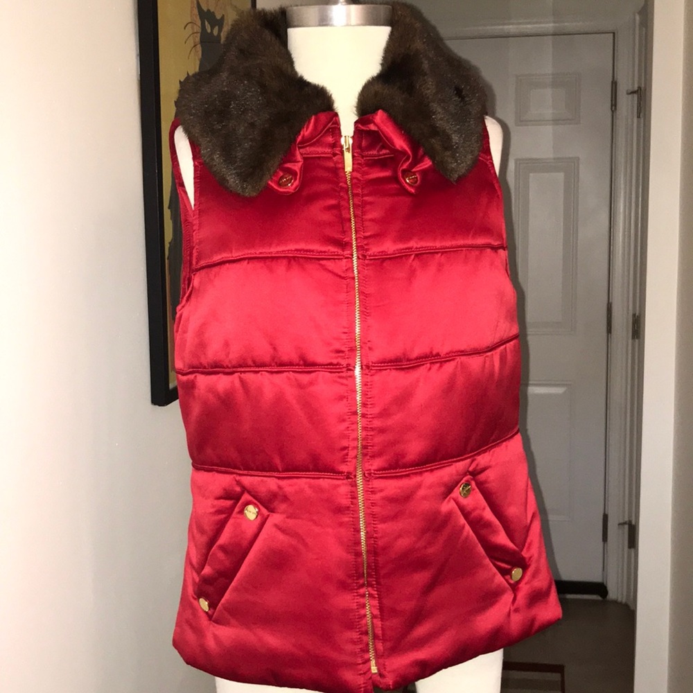 Jones New York Red Sateen Windbreaker Sz M😘 - Picture 8 of 8